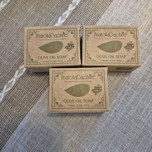Anatolia Daphne Olive Oil Soap Set Of Three. 100 percent Pure, Natural, Vegan